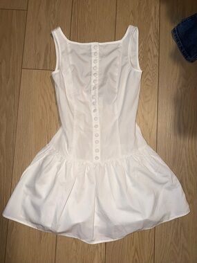 PrettyLittleThing White Sleeveless Dress with Button Detail